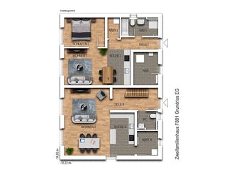 Massivhaus ZWEIFAMILIENHAUS 2881 von KONZEPTHAUS Schlüsselfertig ab 465200€, Satteldach-Klassiker Grundriss 1