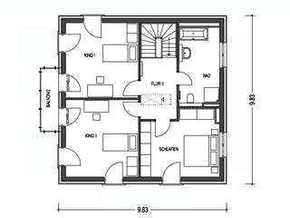 Massivhaus ELEGANZ 2153 von KONZEPTHAUS Schlüsselfertig ab 389800€, Stadtvilla Grundriss 2