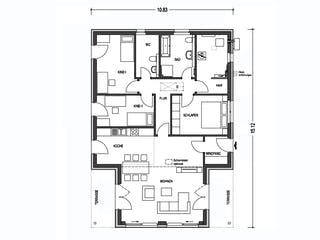 Massivhaus IDEAL 2880 von KONZEPTHAUS Schlüsselfertig ab 423100€, Bungalow Grundriss 1