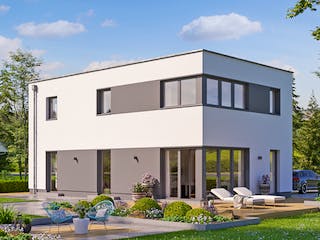 Massivhaus URBAN 2360 von KONZEPTHAUS Schlüsselfertig ab 384700€, Cubushaus Außenansicht 1