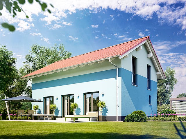 Massivhaus VARIANT 2340 von KONZEPTHAUS Schlüsselfertig ab 342100€, Satteldach-Klassiker Außenansicht 2
