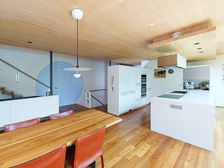 Fertighaus Baumann von Korte Holzbau, Pultdachhaus Innenansicht 2