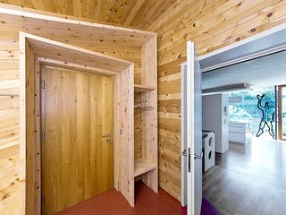Fertighaus Baumann von Korte Holzbau, Pultdachhaus Innenansicht 3
