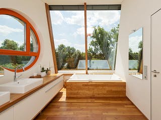 Fertighaus Baumann von Korte Holzbau, Pultdachhaus Innenansicht 5