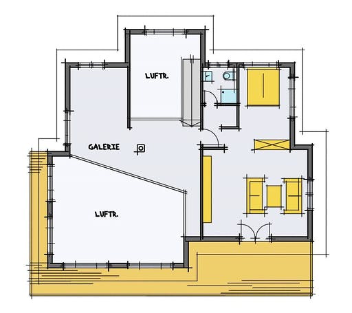 Fertighaus Breitinger von KorteHaus®, Pultdachhaus Grundriss 2