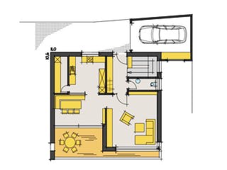 Fertighaus Dietrichs von Korte Holzbau, Cubushaus Grundriss 1