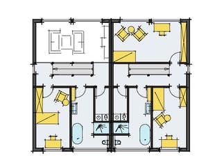 Fertighaus Fehr-Nelsen von Korte Holzbau, Satteldach-Klassiker Grundriss 2