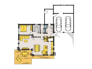 Fertighaus Geppert von Korte Holzbau, Satteldach-Klassiker Grundriss 1