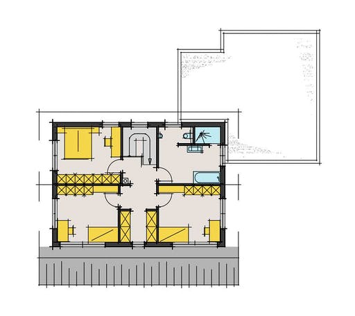 Fertighaus Geppert von KorteHaus®, Satteldach-Klassiker Grundriss 2