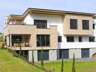 Fertighaus Golczuk von Korte Holzbau, Pultdachhaus Außenansicht 4