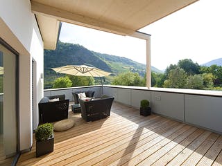 Fertighaus Golczuk von Korte Holzbau, Pultdachhaus Außenansicht 5