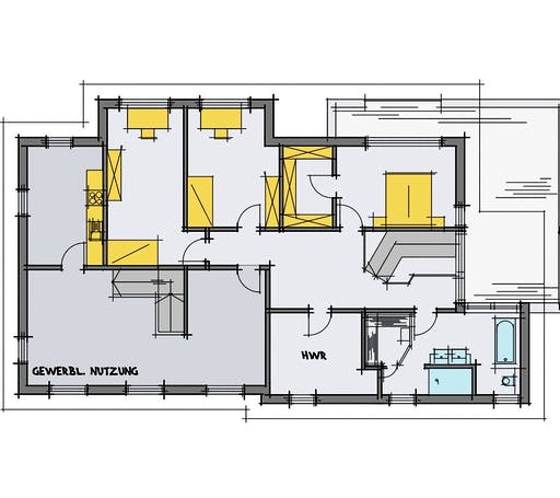 Fertighaus Golczuk von KorteHaus®, Pultdachhaus Grundriss 2