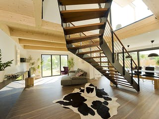 Fertighaus Golczuk von Korte Holzbau, Pultdachhaus Innenansicht 1