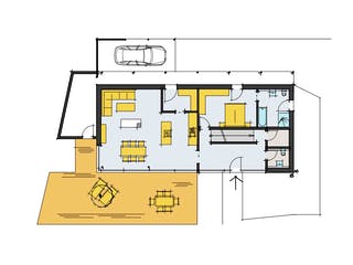 Fertighaus Kallenbach von Korte Holzbau, Satteldach-Klassiker Grundriss 1