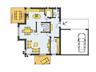 Fertighaus Mehnert von Korte Holzbau, Stadtvilla Grundriss 1