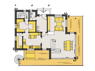 Fertighaus Scholz von Korte Holzbau, Satteldach-Klassiker Grundriss 1