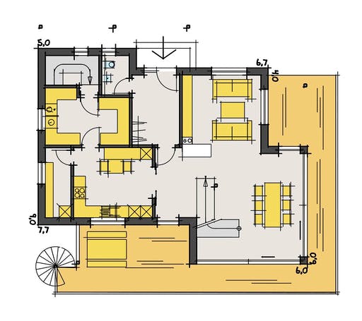 Fertighaus Scholz von KorteHaus®, Satteldach-Klassiker Grundriss 1