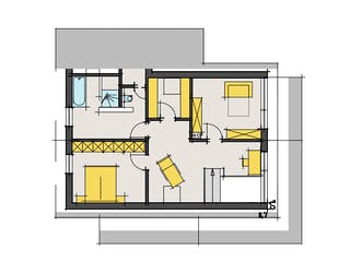 Fertighaus Scholz von Korte Holzbau, Satteldach-Klassiker Grundriss 2