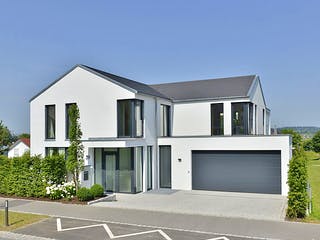 Fertighaus Thoman von Korte Holzbau, Satteldach-Klassiker Außenansicht 1