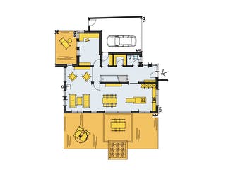Fertighaus Thoman von Korte Holzbau, Satteldach-Klassiker Grundriss 1