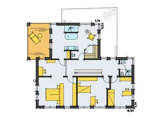 Fertighaus Thoman von Korte Holzbau, Satteldach-Klassiker Grundriss 2