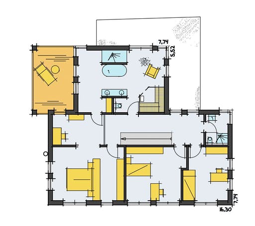 Fertighaus Thoman von KorteHaus®, Satteldach-Klassiker Grundriss 2