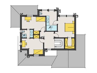 Fertighaus Todenhöfer von Korte Holzbau, Satteldach-Klassiker Grundriss 2