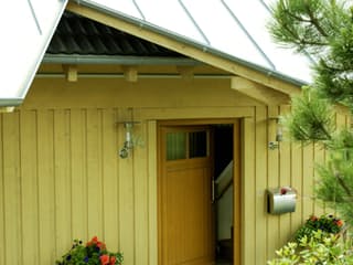 Fertighaus Kranich von Stommel Haus Schlüsselfertig ab 278000€, Blockhaus Außenansicht 2