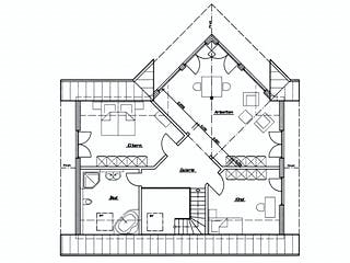 Fertighaus Kranich von Stommel Haus Schlüsselfertig ab 278000€, Blockhaus Grundriss 1