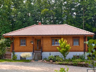 Blockhaus Krickenbach von Rems-Murr-Holzhaus Schlüsselfertig ab 262282€, Bungalow Außenansicht 1