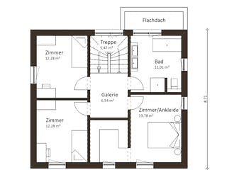 Fertighaus Kubus 136 von Die HausManufaktur Schlüsselfertig ab 224000€, Cubushaus Grundriss 2
