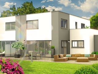 Massivhaus Kubus 55.22 von hebelHAUS Schlüsselfertig ab 280000€, Cubushaus Außenansicht 1