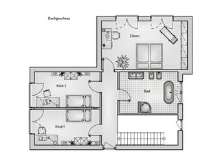 Massivhaus Kubus 25.17 von hebelHAUS Schlüsselfertig ab 360000€, Cubushaus Grundriss 2