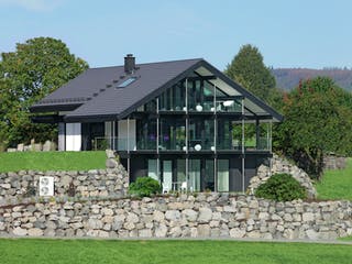 Fertighaus Kundenhaus Bad Laasphe von DAVINCI HAUS, Fachwerk Außenansicht 1