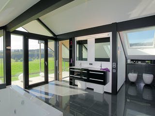 Fertighaus Kundenhaus Bad Laasphe von DAVINCI HAUS, Fachwerk Innenansicht 4