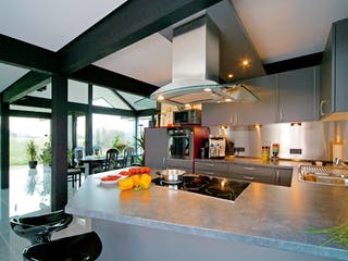 Fertighaus Kundenhaus Boers von DAVINCI HAUS, Fachwerk Innenansicht 3