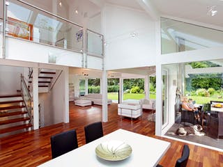 Fertighaus Kundenhaus Dr. Busch von DAVINCI HAUS, Fachwerk Innenansicht 2