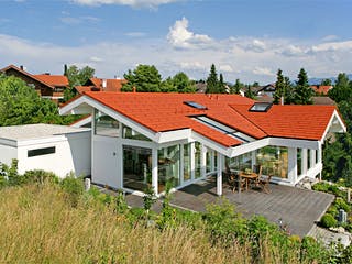 Fertighaus Kundenhaus Dr. Marenbach von DAVINCI HAUS, Fachwerk Außenansicht 5