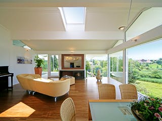 Fertighaus Kundenhaus Dr. Marenbach von DAVINCI HAUS, Fachwerk Innenansicht 1