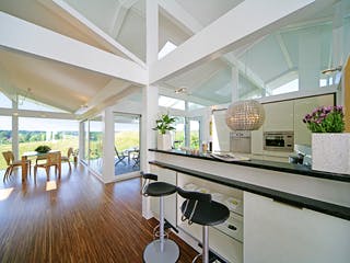 Fertighaus Kundenhaus Dr. Marenbach von DAVINCI HAUS, Fachwerk Innenansicht 3