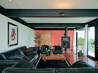 Fertighaus Kundenhaus Dr. Rymaczek von DAVINCI HAUS, Fachwerk Innenansicht 1