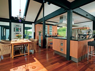 Fertighaus Kundenhaus Dr. Rymaczek von DAVINCI HAUS, Fachwerk Innenansicht 2