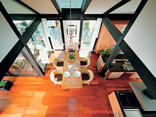 Fertighaus Kundenhaus Dr. Rymaczek von DAVINCI HAUS, Fachwerk Innenansicht 3