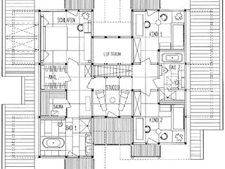 Fertighaus Kundenhaus Dr. Sutor von DAVINCI HAUS, Fachwerk Grundriss 1
