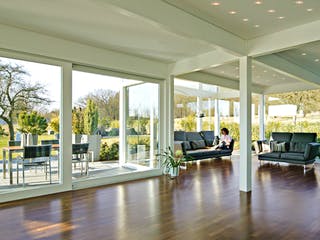 Fertighaus Kundenhaus Dr. Sutor von DAVINCI HAUS, Fachwerk Innenansicht 1