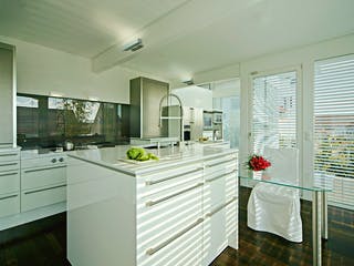 Fertighaus Kundenhaus Dr. Sutor von DAVINCI HAUS, Fachwerk Innenansicht 2