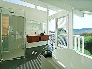 Fertighaus Kundenhaus Dr. Sutor von DAVINCI HAUS, Fachwerk Innenansicht 5