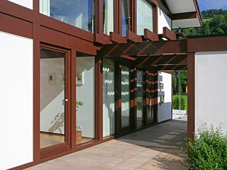 Fertighaus Kundenhaus Emberger-Koller von DAVINCI HAUS, Fachwerk Außenansicht 4