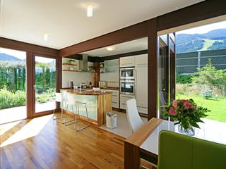 Fertighaus Kundenhaus Emberger-Koller von DAVINCI HAUS, Fachwerk Innenansicht 2
