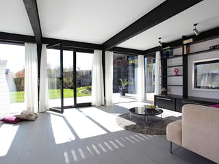 Fertighaus Kundenhaus Eschenbach von DAVINCI HAUS, Fachwerk Innenansicht 1